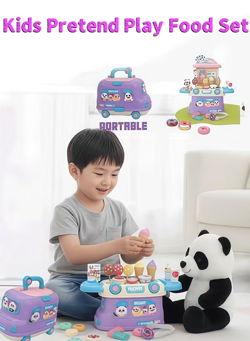 إيزي سو مجموعة لعب طعام تظاهرية للأطفال - 27 قطعة من متجر الآيس كريم والحلويات الصغير مع حقيبة تخزين محمولة - لعبة لعب أدوار ممتعة للأطفال الصغار والأولاد والبنات (معجنات) - Image 1