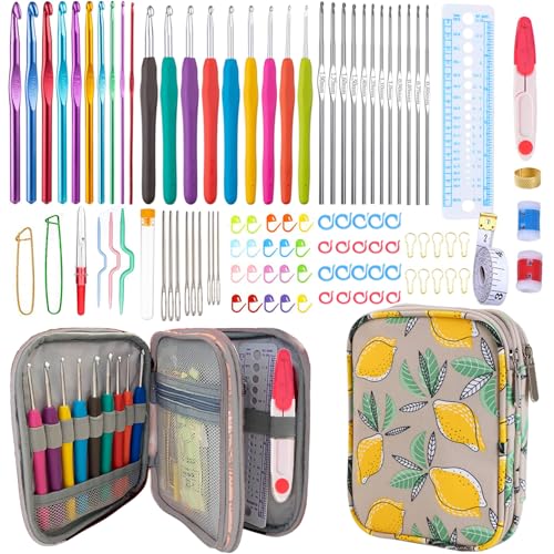 Weabetfu 102pcs Crochet Hooks Set Crochet Hook Kit with Case Ergonomic Crochet Needles for Arthritic Hands and Crochet Accessories Complete Crochet Set for Beginners & Experieced Crochet Lovers - Image 1