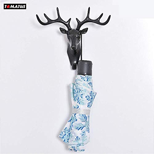 TOMATUS Store TOMATUS Acrylonitrile Butadiene Styrene Self Adhesive Decorative ey-s Sticky Holder Deer Head Hanging Wall Door Hook Hangers For Coats Bag (Black) - Image 2