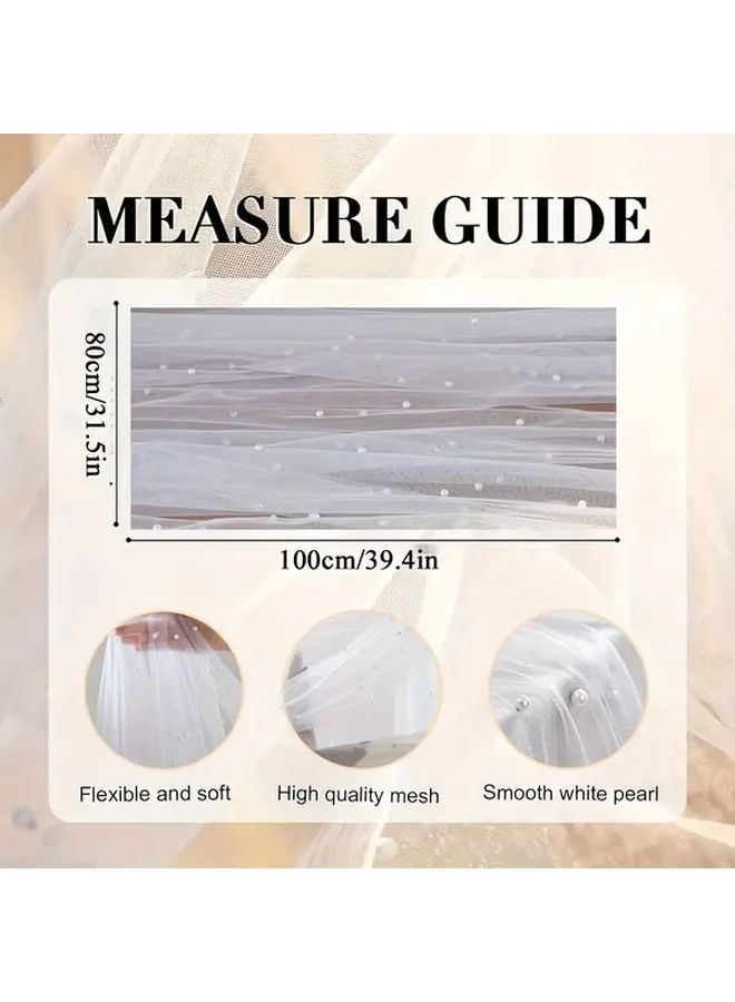 Elegant Sheer Chiffon Table Runner Pearl Embellishments Champagne 44x32 Inch - Image 3