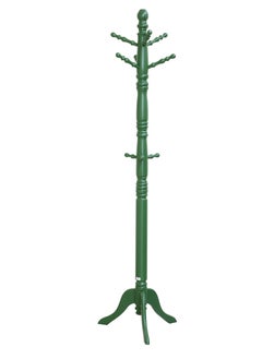 AFT Wood Coat Rack Freestanding, Entryway, Coat Stand with 9 Hooks & Stable Tri-Legged Base, Rubber Wood Coat Tree Hall Tree Coat Hanger for Home Office Hall Entryway, Used in The Bedroom Living Room Office to Hang Clothes, Hats, Bags (Green) Arfan  - Image 2