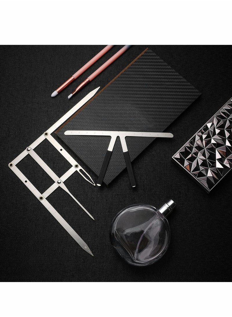 Precision Eyebrow Ruler Set - 2 PCS Golden Ratio Caliper for Microblading & Brow Shaping, Ideal for Students and Professionals (Silver)