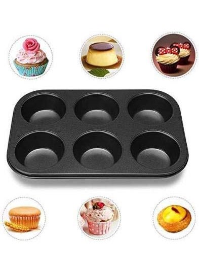 Pass Pass pass pass Cupcake Tray Muffin Mould Bakeware Carbon Steel Pack of 1  - Image 2
