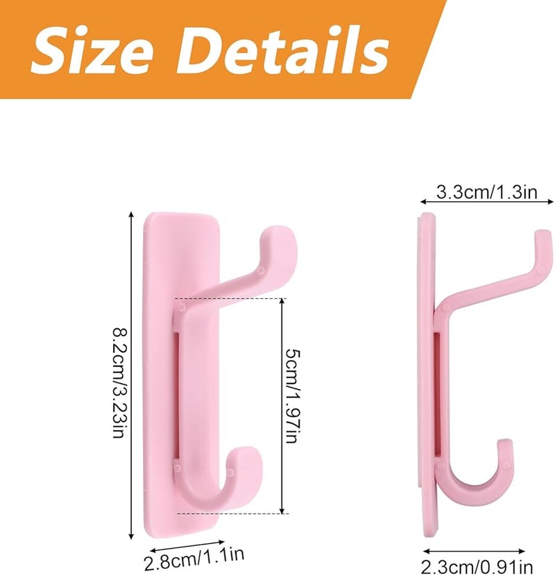 خطافات وردية قابلة للإزالة 10 قطع، خطاطيف لاصقة مقاومة للماء بدون تلف للجدران للمنزل والمطبخ والحمام والمكتب - Image 3
