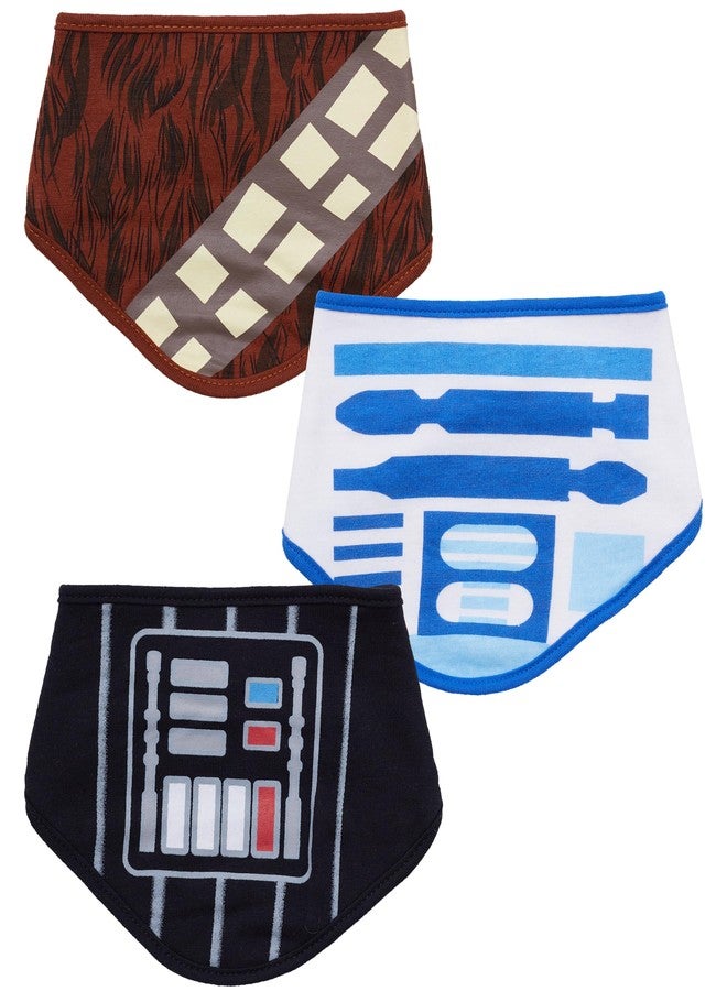 STAR WARS Baby Boys' Bandana Bibs 3 Pack Set for Feeding, Teething, and Drooling Darth Vader Chewbacca R2-D2 - Image 1