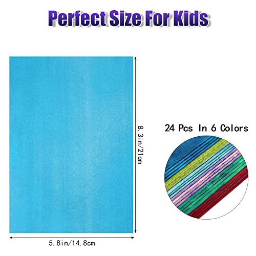 LIGHOON Colorful Sun Print Paper Kit, 24 Sheets Thick Cyanotype Papers with 1 Sheet Acrylic Panel, High Sensitive Nature Sun/Solar Activated Sun Printing Art Paper for Arts Crafts DIY Project, 6 Colors - Image 2