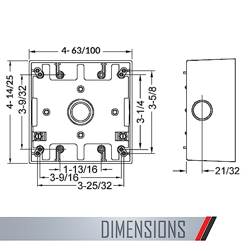 TayMac 4.5 x 4.5 Inch 2-Gang White 2-in. Deep Weatherproof Junction Box with Three .5-inch Threaded Holes DB350WH, Outdoor Electrical Box for Outdoor Outlets or Branch Circuit Wiring - Image 3