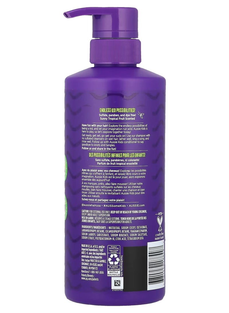 أوسي شامبو أوسي للأطفال، مرطب، برائحة الفواكه الاستوائية المشمسة، 475 مل (16 أونصة سائلة) - Image 2