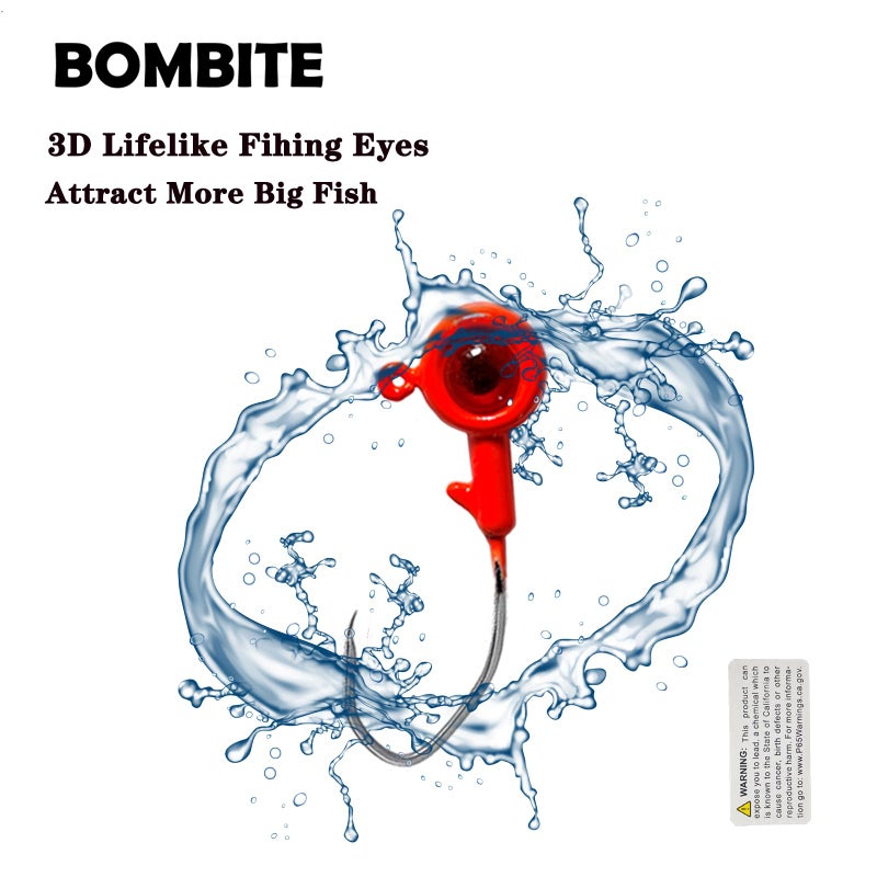 Bombite Crappie Jig Heads, 40pack Crappie Jigs Fishing Jig Heads Hook Lure Fishing Jigs Heads for Bass Fishing 1/16oz - Image 4