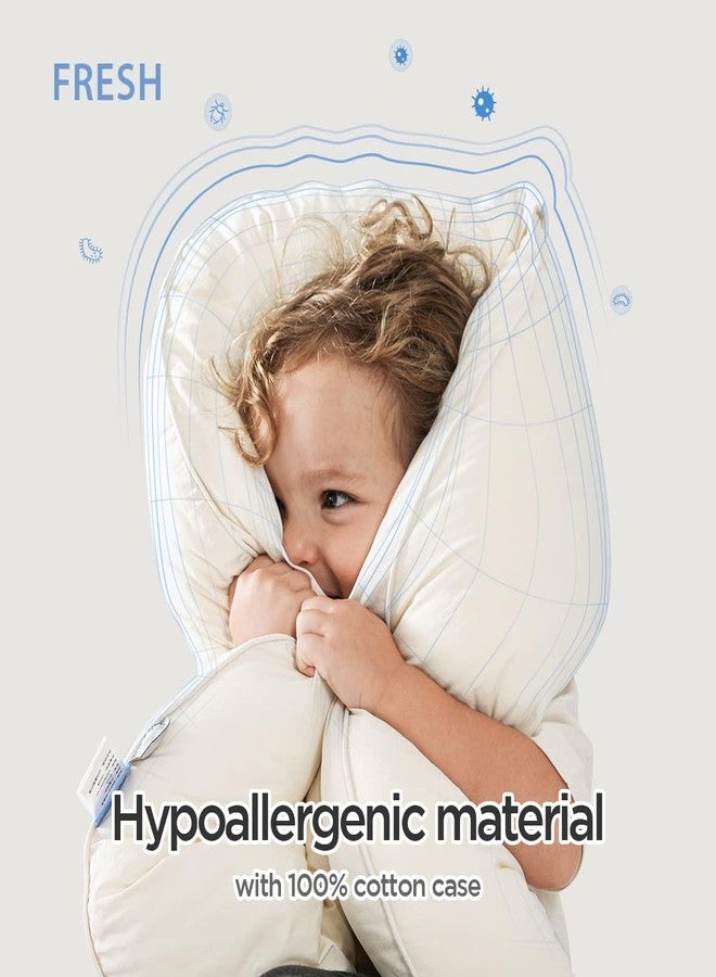 Choc chick Curve Long Toddler Kids Body Pillow for Sleeping,34x27 inches Moon Shape Soft Child Hug Sleep Pillow, 100% Organic Cotton Pillowcase, Washable Breathable Crib Toddler Pillows - Image 5