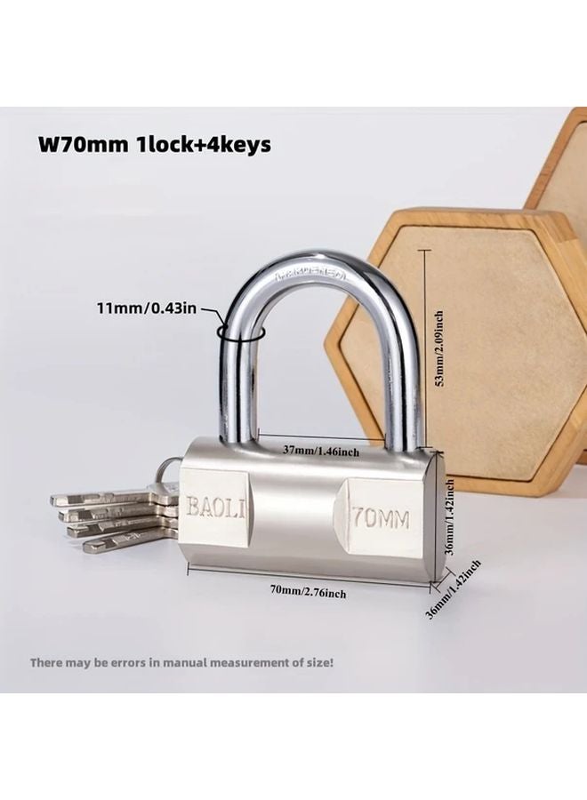 Heavy Duty C Class Anti Theft Padlock with Copper Core 70mm High Security Metal Lock - Image 1