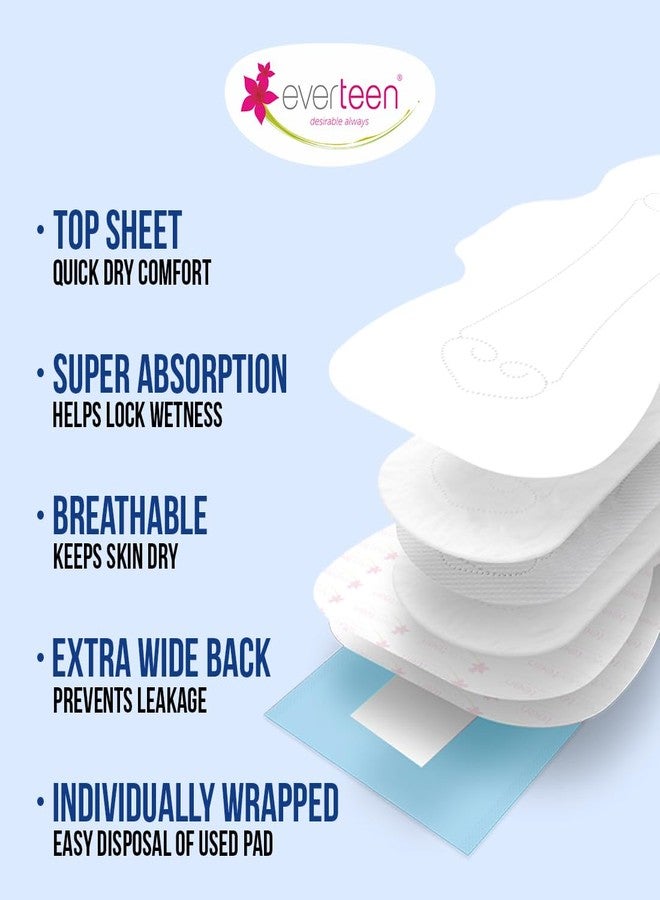 everteen XL Dry 80 Sanitary Pads for Women, 280mm Sanitary Napkin Infused with Neem-Safflower Rash Free, Skin Friendly, Advanced Leak Protection, X Large - 4 Packs (20 Pads Each) - Image 4