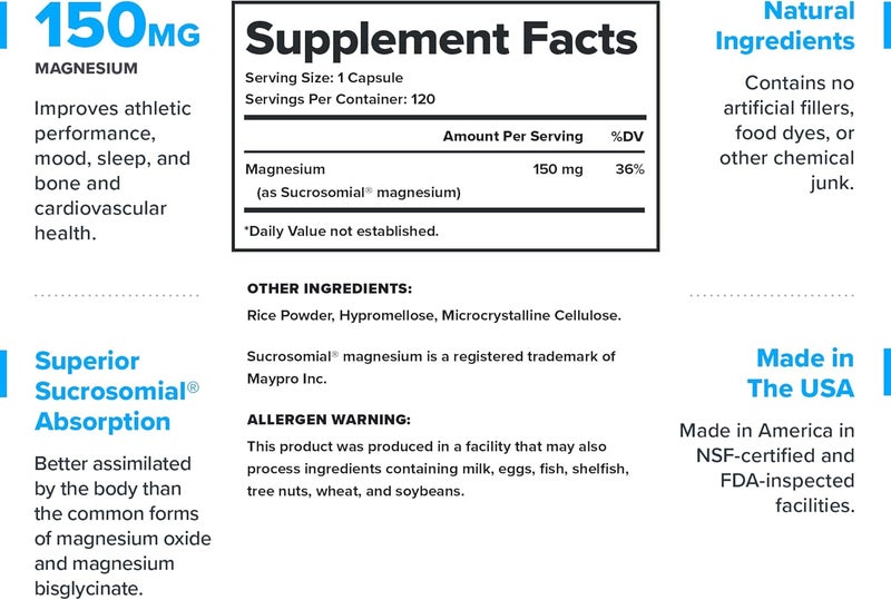 Legion Sucrosomial Magnesium Supplements  High Absorption Magnesium Supplement for Women  Men  Magnesium Mineral Supplements to Help Boost Athletic Performance  Overall Health  120 Servings - Image 2