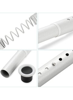 YQbest Tension Shower Curtain Rod 110-160cm beige Adjustable Tension Spring Curtain Rod No drilling Stainless Steel Easy installation Non-Rust clothes rail in wardrobe Kitchen  - Image 2