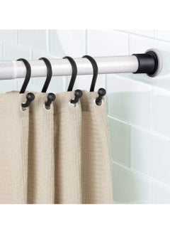 YQbest Tension Shower Curtain Rod 110-160cm beige Adjustable Tension Spring Curtain Rod No drilling Stainless Steel Easy installation Non-Rust clothes rail in wardrobe Kitchen  - Image 5