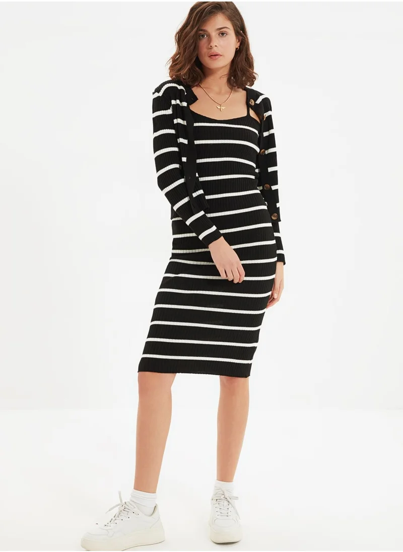 trendyol Striped Knitted Dress