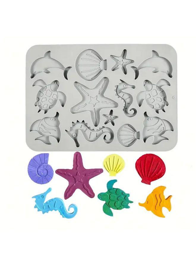 1pc Ocean Life Seahorse Shell Chocolate Silicone Mold Pink Blue Sea Creatures Design Food Grade Baking Mold For Cookies Cakes And Candies Perfect For DIY Baking Enthusiasts Baking Accessories - Image 5