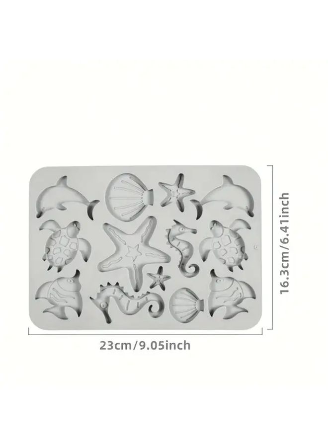 1pc Ocean Life Seahorse Shell Chocolate Silicone Mold Pink Blue Sea Creatures Design Food Grade Baking Mold For Cookies Cakes And Candies Perfect For DIY Baking Enthusiasts Baking Accessories - Image 3