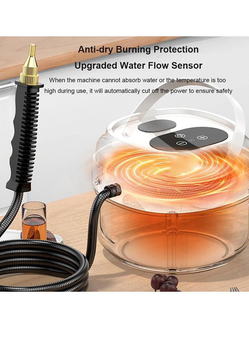 ET-LIFE 1500ML Steam Cleaner with Smart Touch Screen, High Pressure High Power Steamer for Cleaning, Portable Steam Cleaner for Home, Handheld Steam Cleaner for Kitchen, Bathroom, Car, Grout and Tile - Image 5