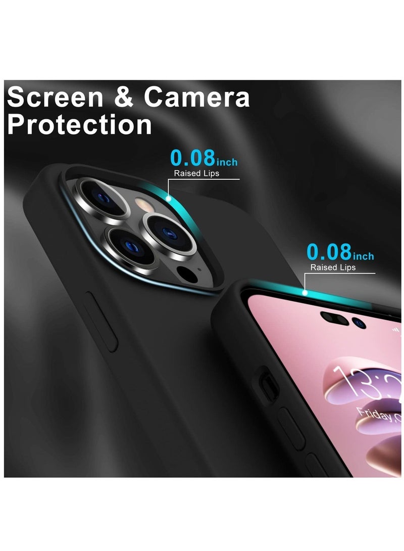 DUSALA Soft Liquid Silicon iPhone 14 Pro Case 6.1 Inch Slim-Soft, Stylish Shockproof Protective with Microfiber Lining Case Cover-Black - Image 2
