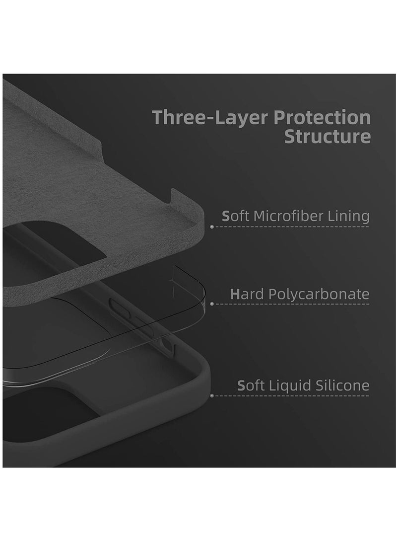DUSALA Soft Liquid Silicon iPhone 14 Pro Case 6.1 Inch Slim-Soft, Stylish Shockproof Protective with Microfiber Lining Case Cover-Black - Image 4