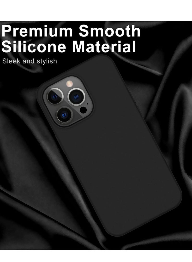DUSALA Soft Liquid Silicon iPhone 14 Pro Case 6.1 Inch Slim-Soft, Stylish Shockproof Protective with Microfiber Lining Case Cover-Black - Image 3