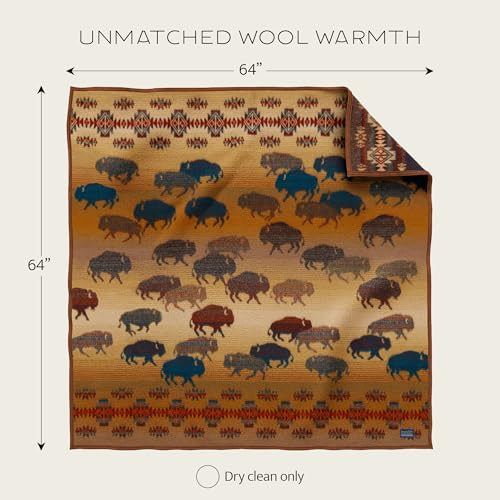 Pendleton بندلتون جاكارد صوف رمي، كبير 64" × 64"، قماش قطن صوفي ناعم ودافئ، بطانية رمي عكسية لجميع الفصول للأريكة والسرير وديكور المنزل، تنظيف جاف، صنع في الولايات المتحدة - برياري راش أور رستيك - Image 5