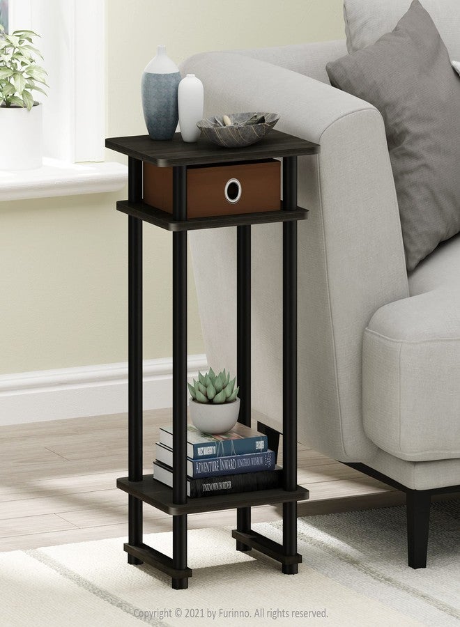 Furinno 17017 Turn-N-Tube End Table, 1-Pack, Espresso - Image 2