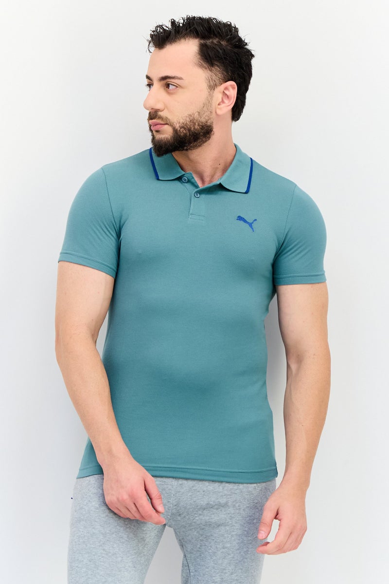 PUMA Men Sportswear Fit Short Sleeve Outdoor Polo Shirt, Sage Green - Image 1