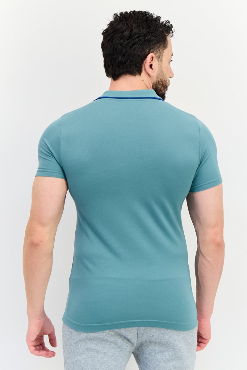 PUMA Men Sportswear Fit Short Sleeve Outdoor Polo Shirt, Sage Green - Image 3