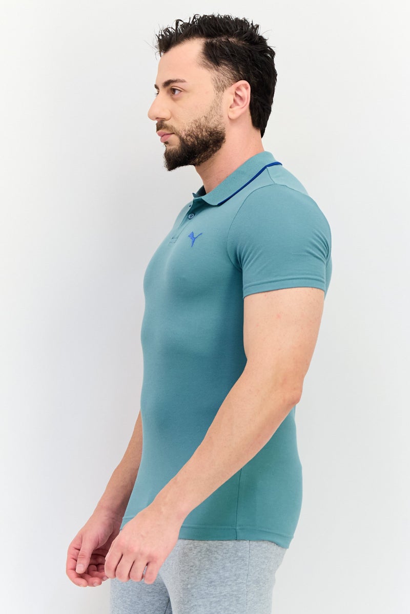 PUMA Men Sportswear Fit Short Sleeve Outdoor Polo Shirt, Sage Green - Image 2