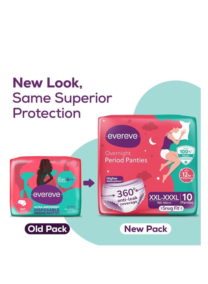عشية أي وقت مضى ايفريف سروال داخلي للبنات والنساء ، (XXL-XXXL) ، 10 قطع ، تغطية 360 درجة ، 0٪ تسريبات ، امتصاص عالي للتدفق الغزير ، ضمادات ولادة الأمومة ، حماية ما بعد الولادة والمبيت ، لباس داخلي يمكن التخلص منه - Image 2