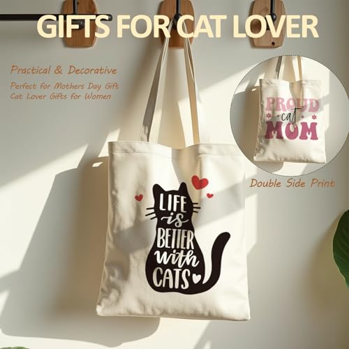 LUICONMO Cat Mom Gifts, Cat Lover Gifts For Women, Mothers Day Gift For Mom Cute Cats Themed Gift For Crazy Cat's Lady, Women, Daughters with 16oz Glass cup - Image 4