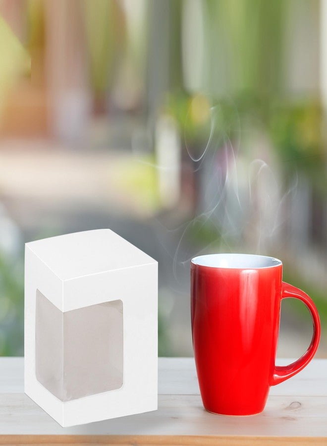 Klmnop 24 Pack Mug Boxes for Gifts, Coffee Mugs Gift Boxes for Blanks 11oz, 12oz, 15oz Mugs Gift Wrapping, Transparent Boxes for Sublimation Mugs Ceramic Coffee Cups(White) - Image 4