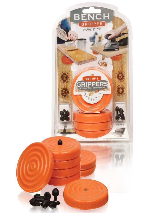 Slipstick مقابض مقاعد البدلاء العالمية Slipstick CB701 ذات سطح قبضة غير قابل للانزلاق لأعمال النجارة والطلاء والتسوية والرفع والدعم (مجموعة من 4) مقاس 2-3/4 بوصة × 1/2 بوصة طول - برتقالي - Image 2