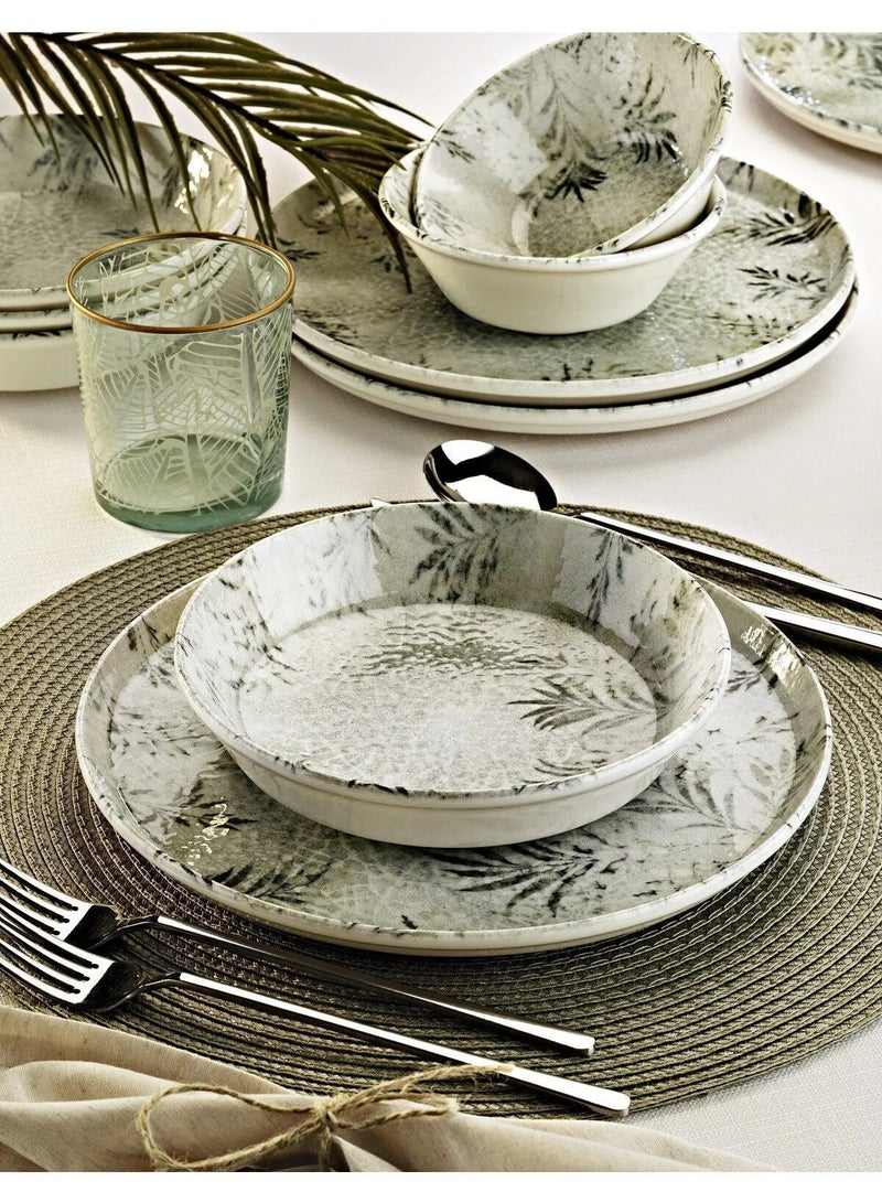 كيتشن لايف طقم عشاء بورسلين Whisper of Leaves مكون من 18 قطعة لستة أشخاص