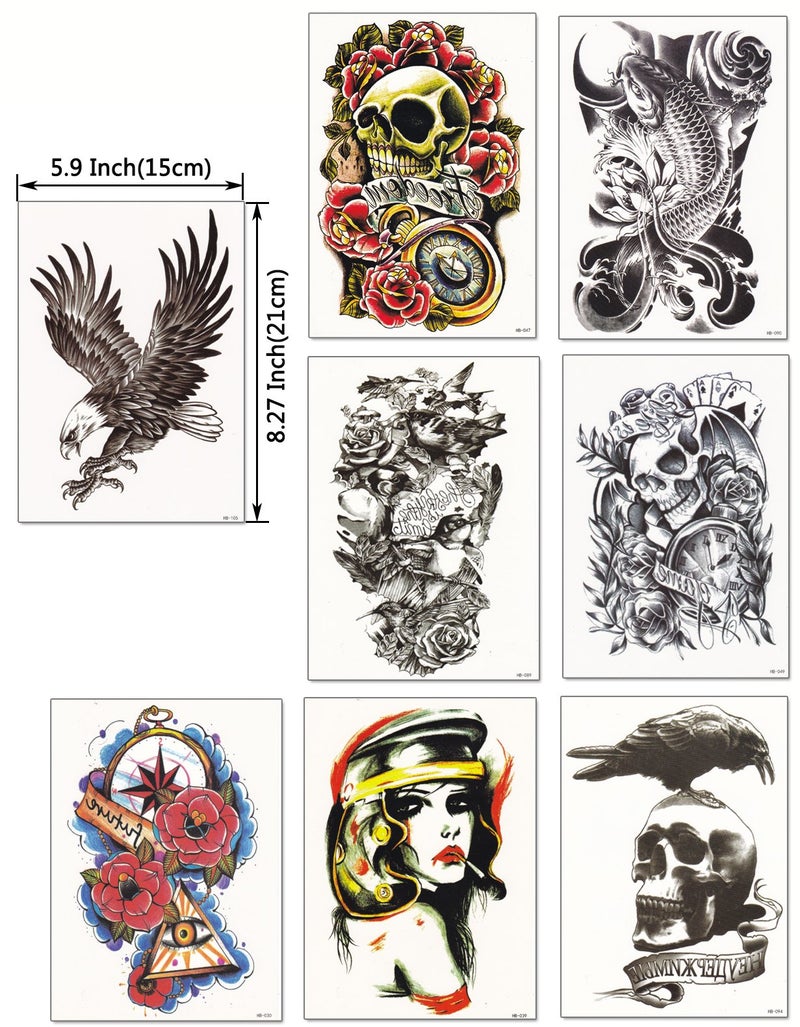 Da Lin Temporary Tattoo DaLin Extra Large Temporary Tattoos Full Arm and Half Arm Tattoo Sleeves for Men Women 20 Sheets - Image 3