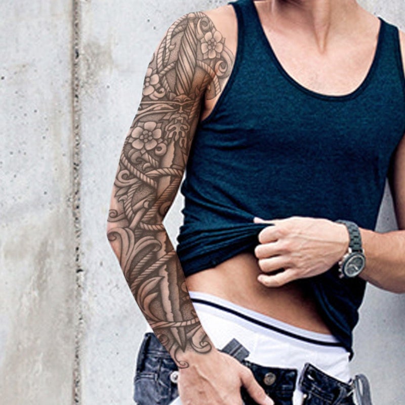 Da Lin Temporary Tattoo DaLin Extra Large Temporary Tattoos Full Arm and Half Arm Tattoo Sleeves for Men Women 20 Sheets - Image 4