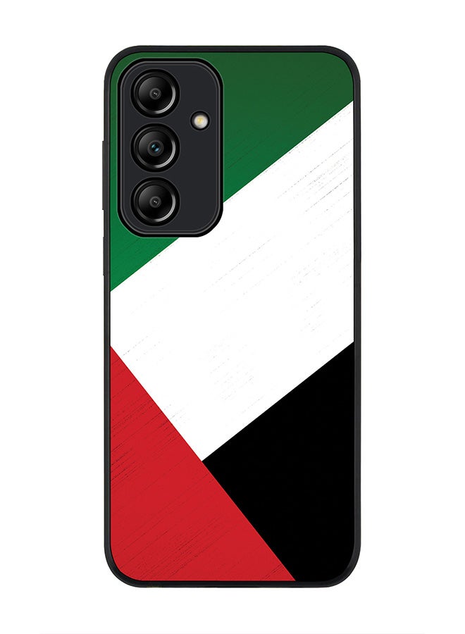 Stylizedd Rugged Black Edge Case for Samsung Galaxy A55, Slim fit Soft Case Flexible Rubber Edges Anti Drop TPU Gel Thin Cover -  Flag Of UAE - Image 1