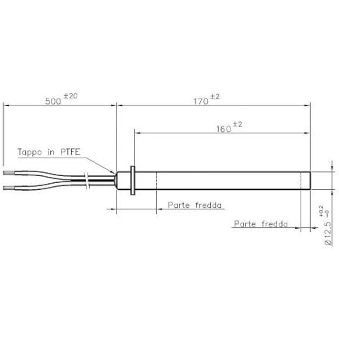 F.LLI 022 SPARK PLUG FLANGE RESISTANCE PELLET STOVE 350 W L 170 DIAM 12.5 MM THERMOROSSI - Image 2