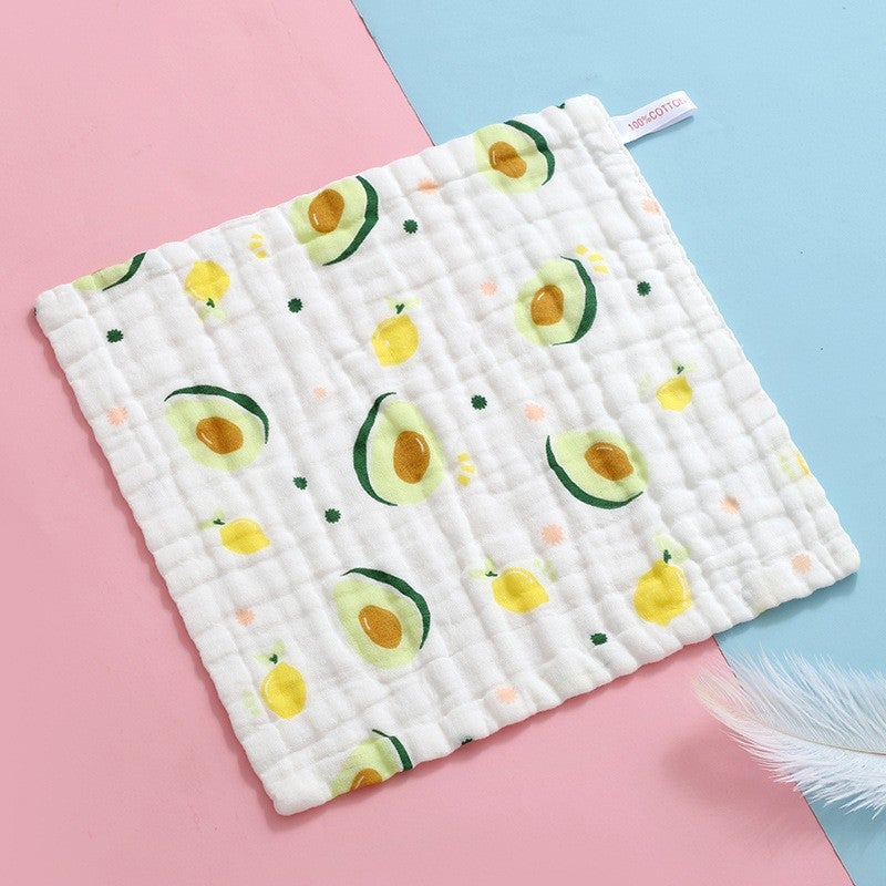 Six-Layer Pure Cotton Baby Washcloths Soft High-Density Avocado] 