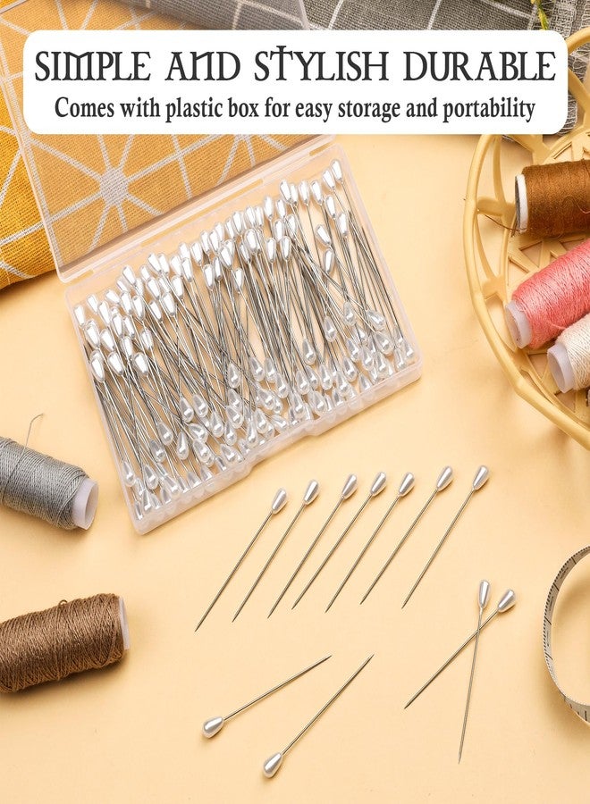 Kogyxe 150 Pcs Corsage Pins, Boutonniere Pins, Long Teardrop Pearl Head Pins, White Straight Head for DIY Decoration, Wedding, Jewelry Flower Decoration - Image 3