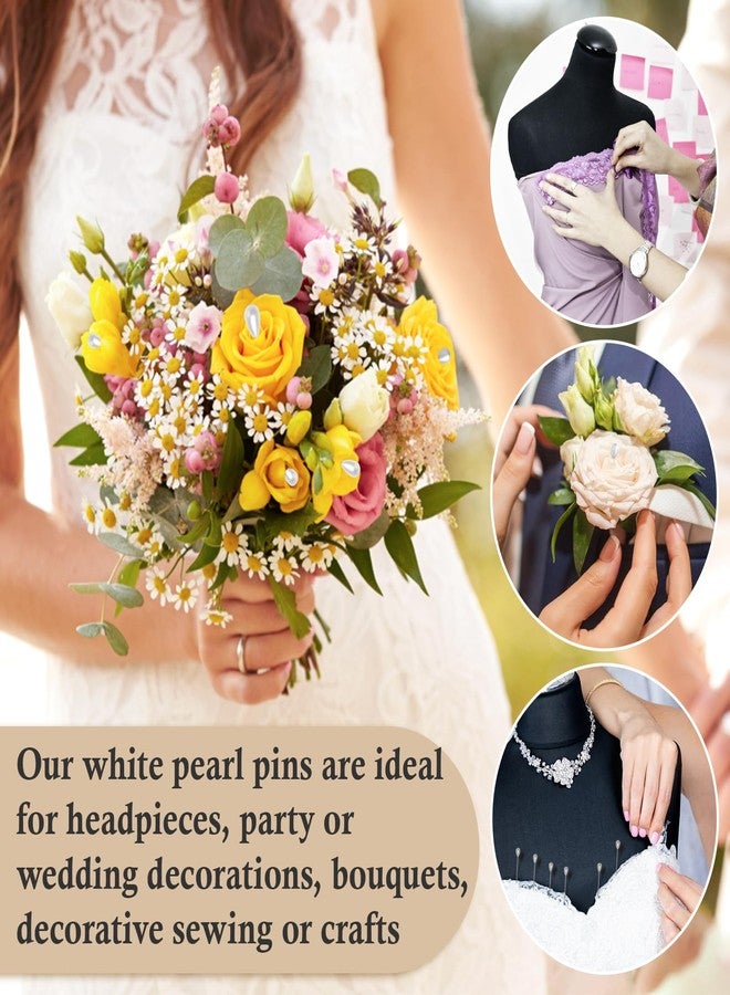 Kogyxe 150 Pcs Corsage Pins, Boutonniere Pins, Long Teardrop Pearl Head Pins, White Straight Head for DIY Decoration, Wedding, Jewelry Flower Decoration - Image 5