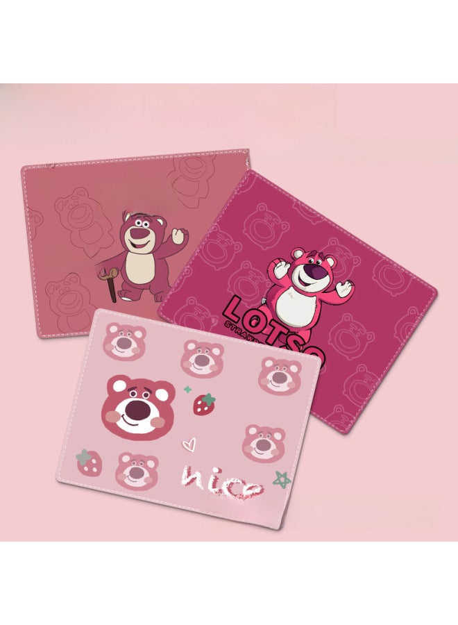Strawberry Bear Mouse Pad Small Portable Pink Cute Internet Celebrity Cartoon Computer Keyboard Office Home Desk Pad-Color:240*200*3-Pattern:[TU-312] Raise Your Hand - Image 4