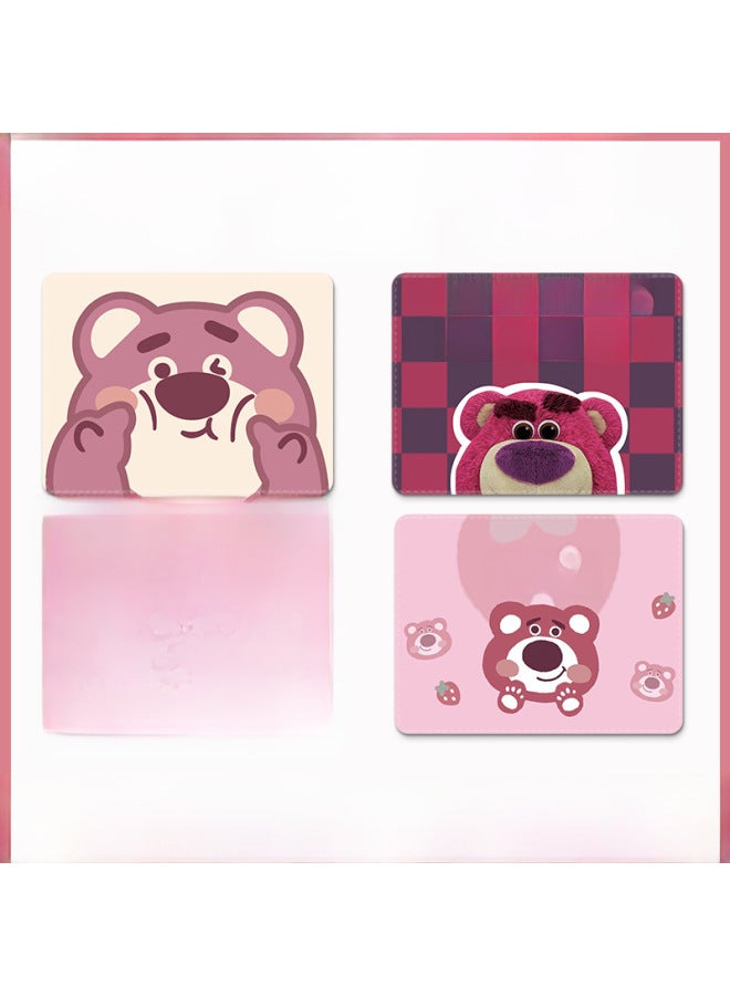 Strawberry Bear Mouse Pad Small Portable Pink Cute Internet Celebrity Cartoon Computer Keyboard Office Home Desk Pad-Color:240*200*3-Pattern:[TU-312] Raise Your Hand - Image 2