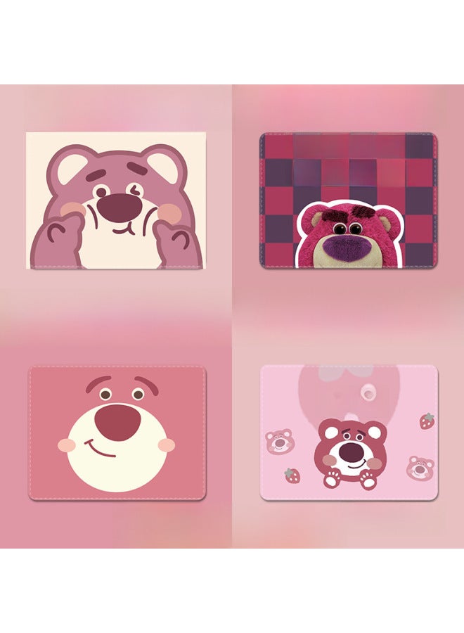 Strawberry Bear Mouse Pad Small Portable Pink Cute Internet Celebrity Cartoon Computer Keyboard Office Home Desk Pad-Color:240*200*3-Pattern:[TU-312] Raise Your Hand - Image 3