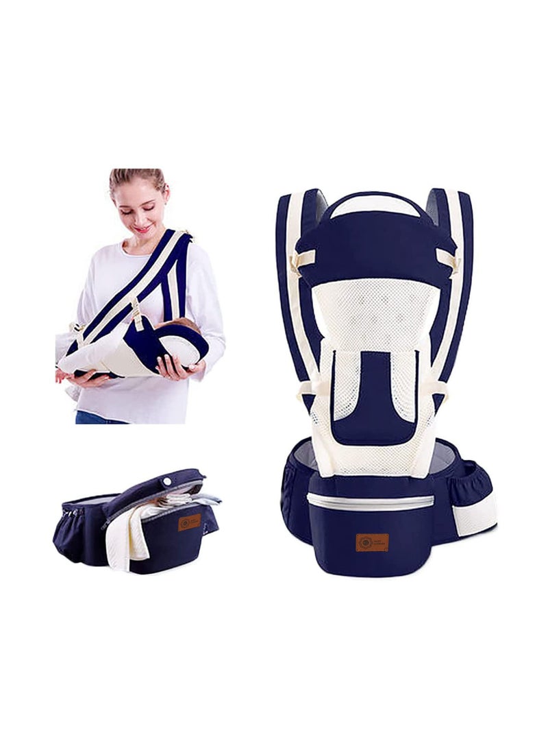 Y&D Baby Carrier with Hip Seat Waist Stool Infant Carrier, Adjustable Strap, All Positions Soft Holder Hood for Seasons, Essential Shopping Travelling - Image 1