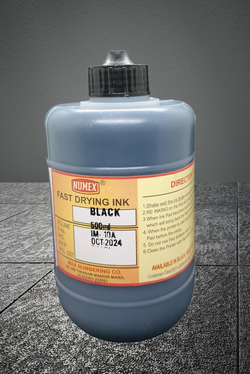 ACGL NUMEX Special Batch Printing Machine Fast Drying Ink & Softener (Black Ink) 500ml Pack of 1 - Image 3