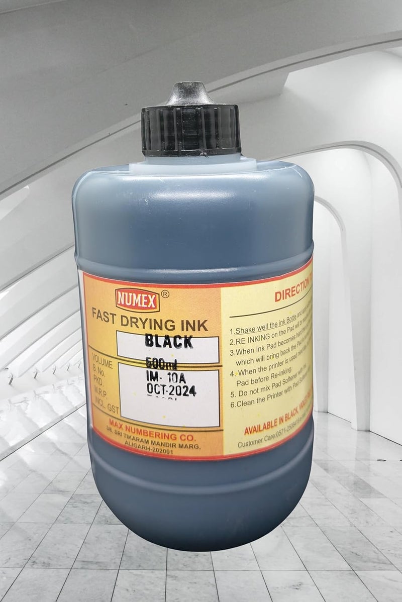 ACGL NUMEX Special Batch Printing Machine Fast Drying Ink & Softener (Black Ink) 500ml Pack of 1 - Image 4