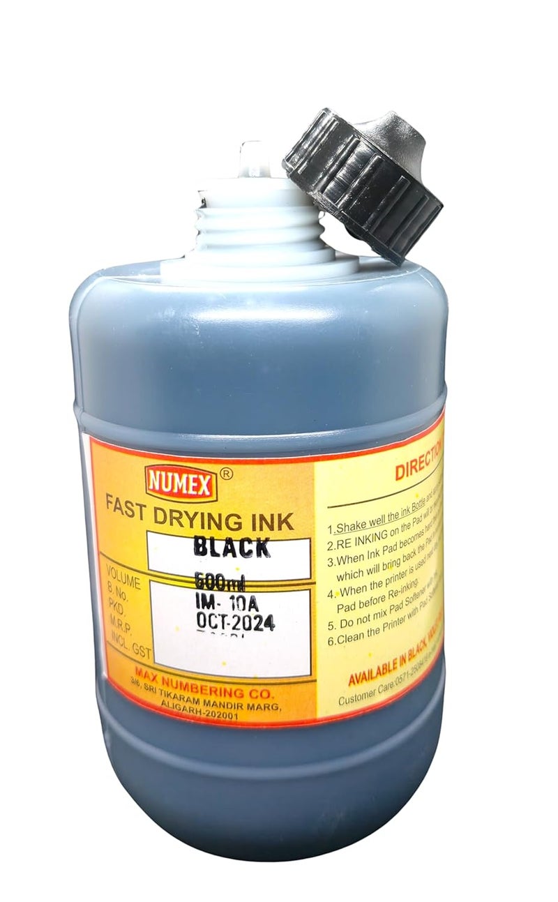 ACGL NUMEX Special Batch Printing Machine Fast Drying Ink & Softener (Black Ink) 500ml Pack of 1 - Image 2